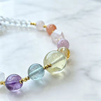 Citrine necklace styled on model wrist — handcrafted crystal necklace for positive energy by Crystalvana