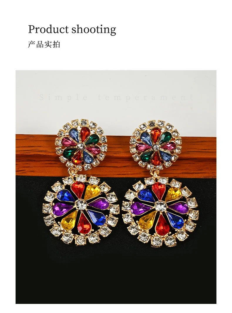 Crystalvana handcrafted baroque crystal dangle earrings