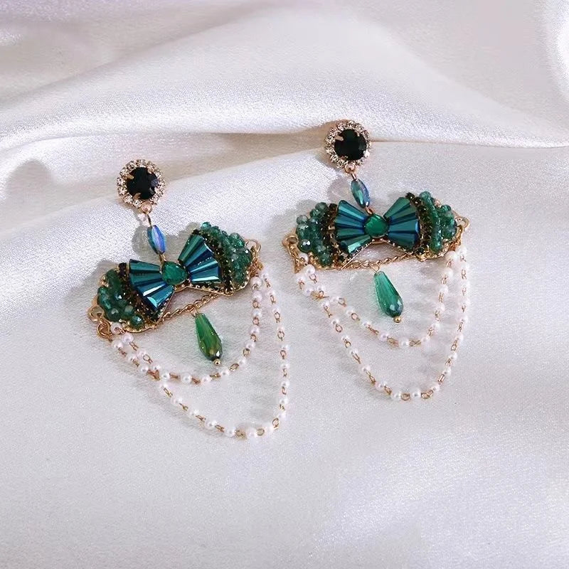 Crystalvana handcrafted crystal jewelry - Crystal Flower Dangle Earrings | Zircon 