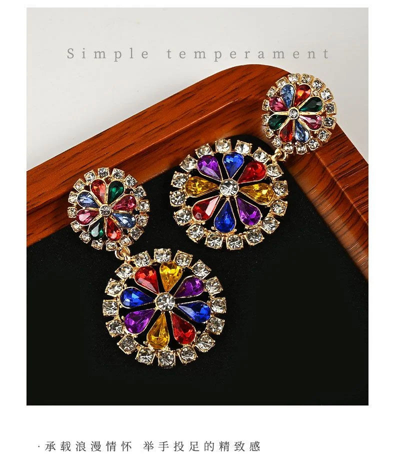 Crystalvana handcrafted baroque crystal dangle earrings