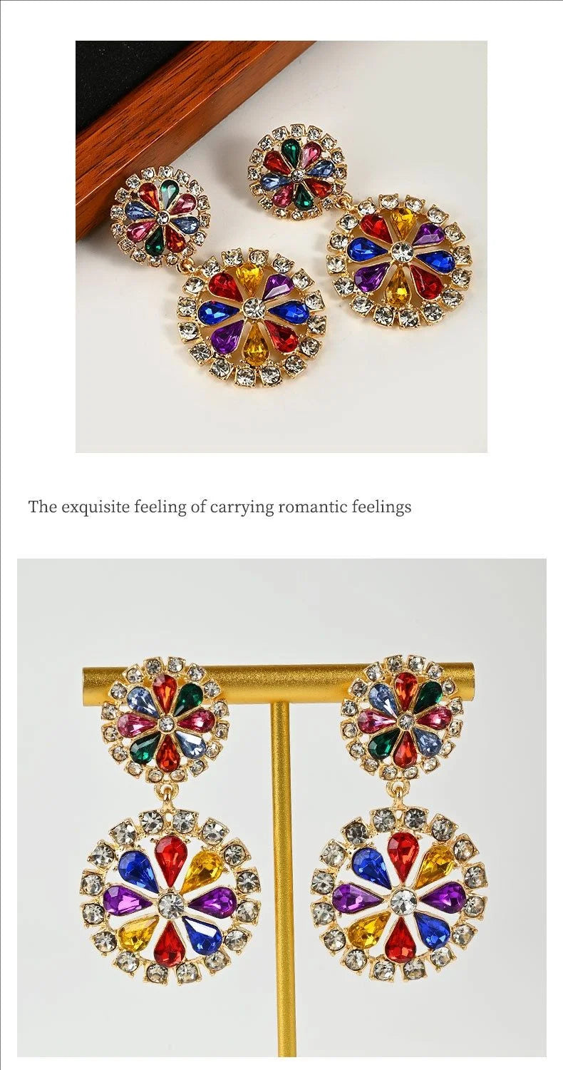 Crystalvana handcrafted baroque crystal dangle earrings