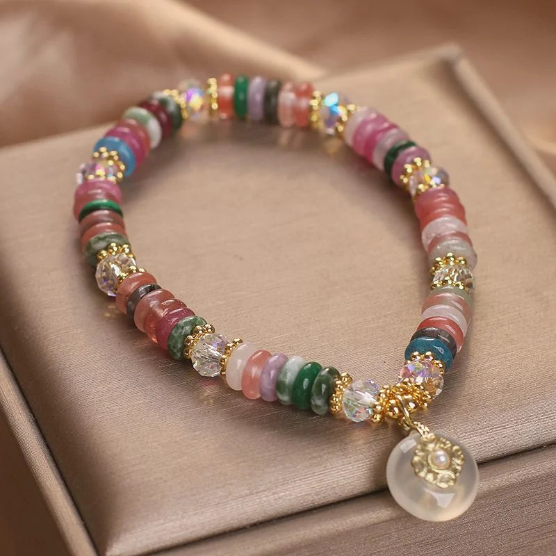 Crystalvana handcrafted crystal jewelry - Natural Stone Crystal Bracelet | Peace B