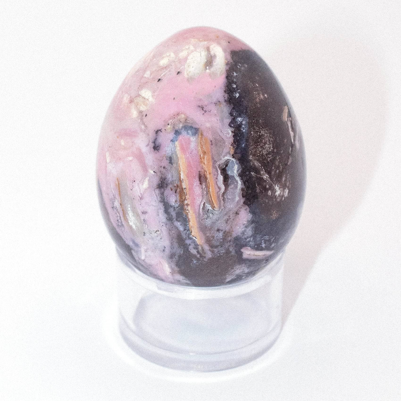 Rare Strawberry Opal egg crystal with vibrant natural flash - AAA quality by Crystalvana