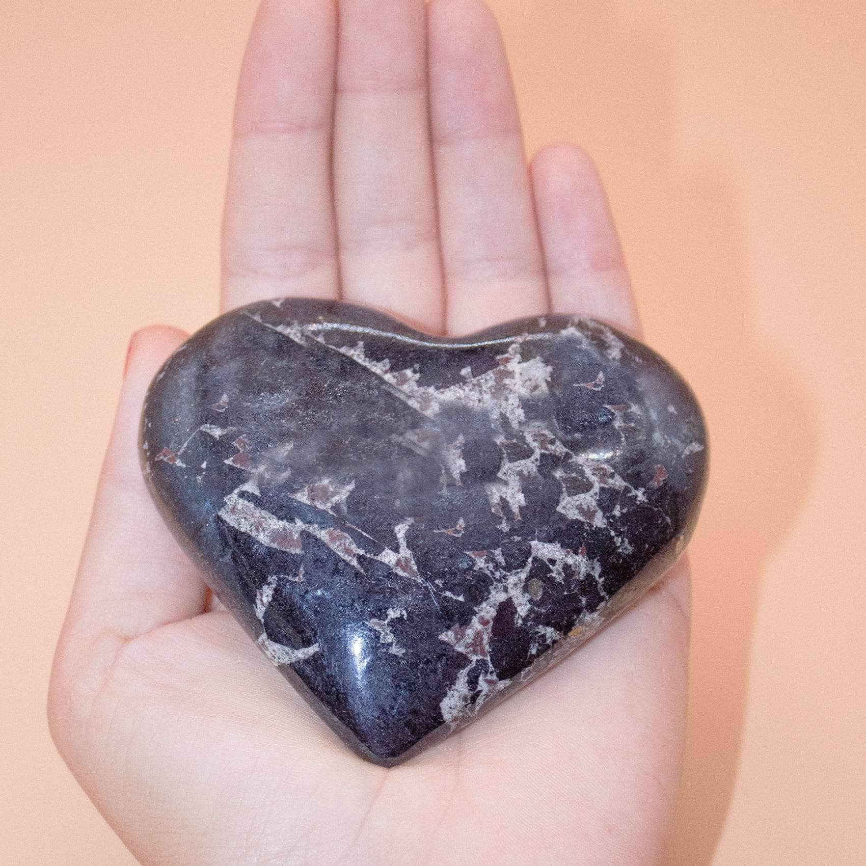 AAA Covellite heart on display with deep wisdom energy