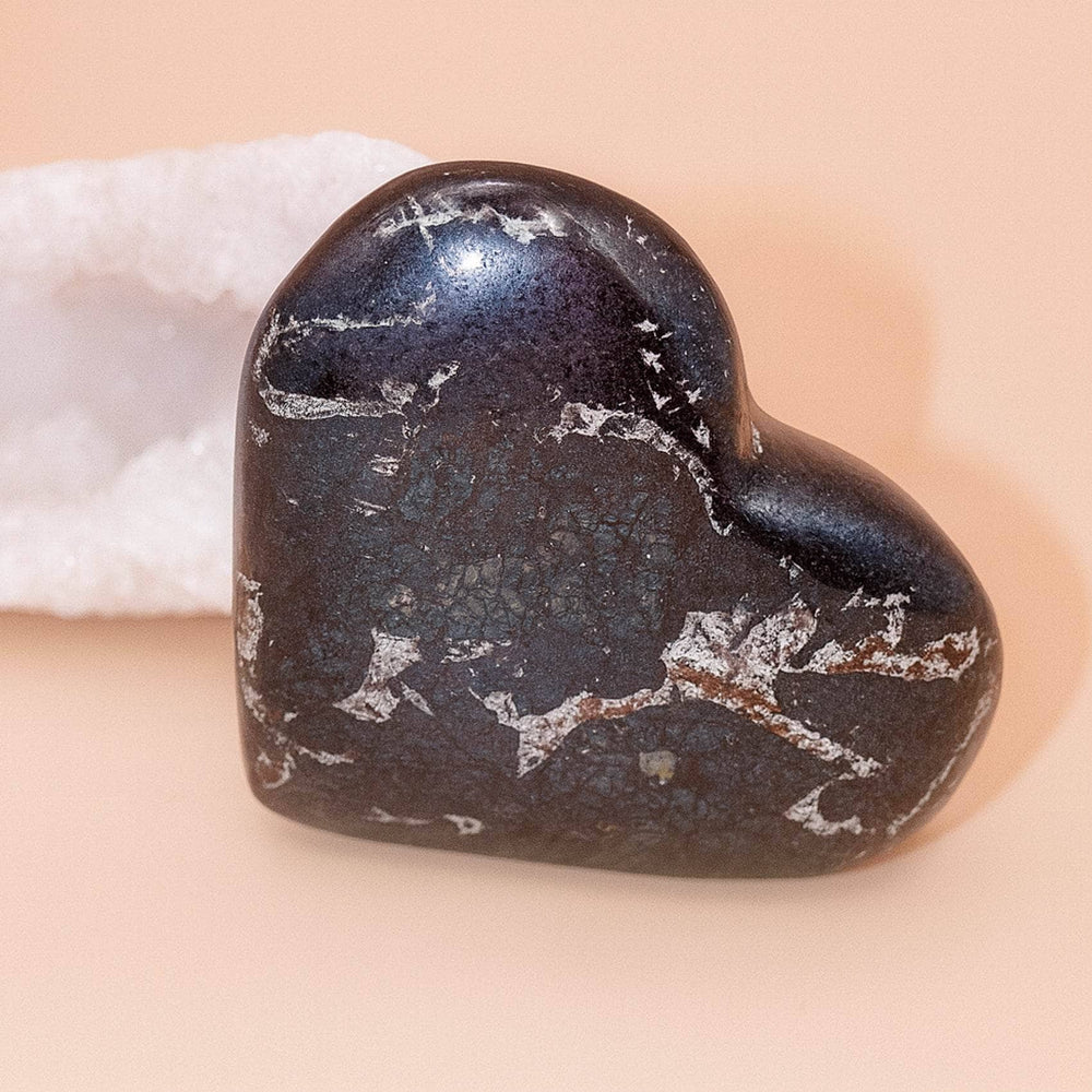 AAA Covellite heart on display with deep wisdom energy