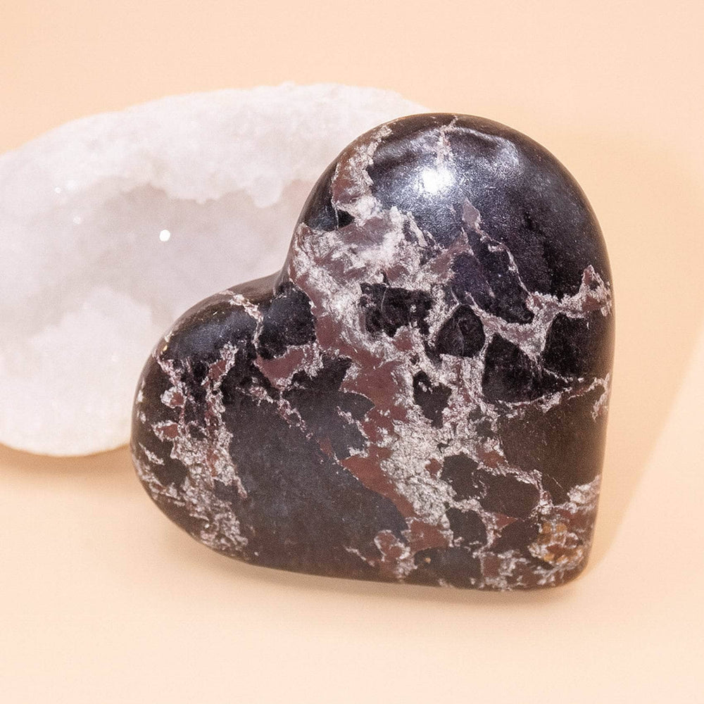 AAA Covellite heart on display with deep wisdom energy