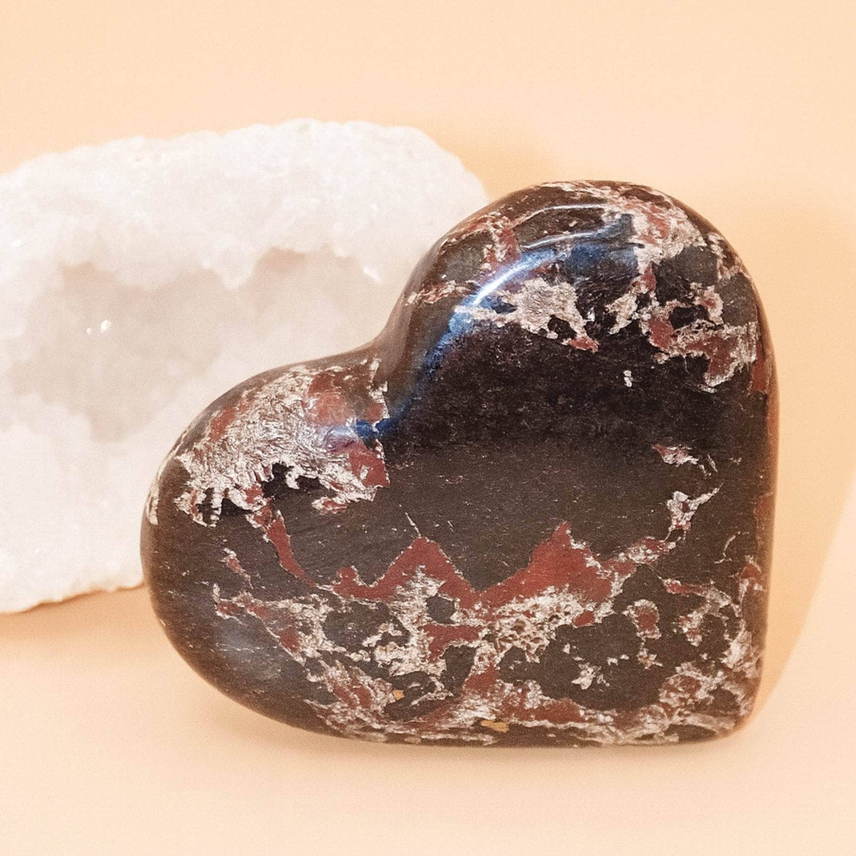 AAA Covellite heart on display with deep wisdom energy