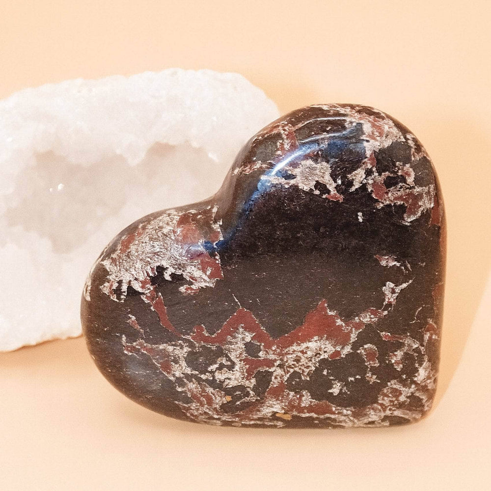 AAA Covellite heart on display with deep wisdom energy