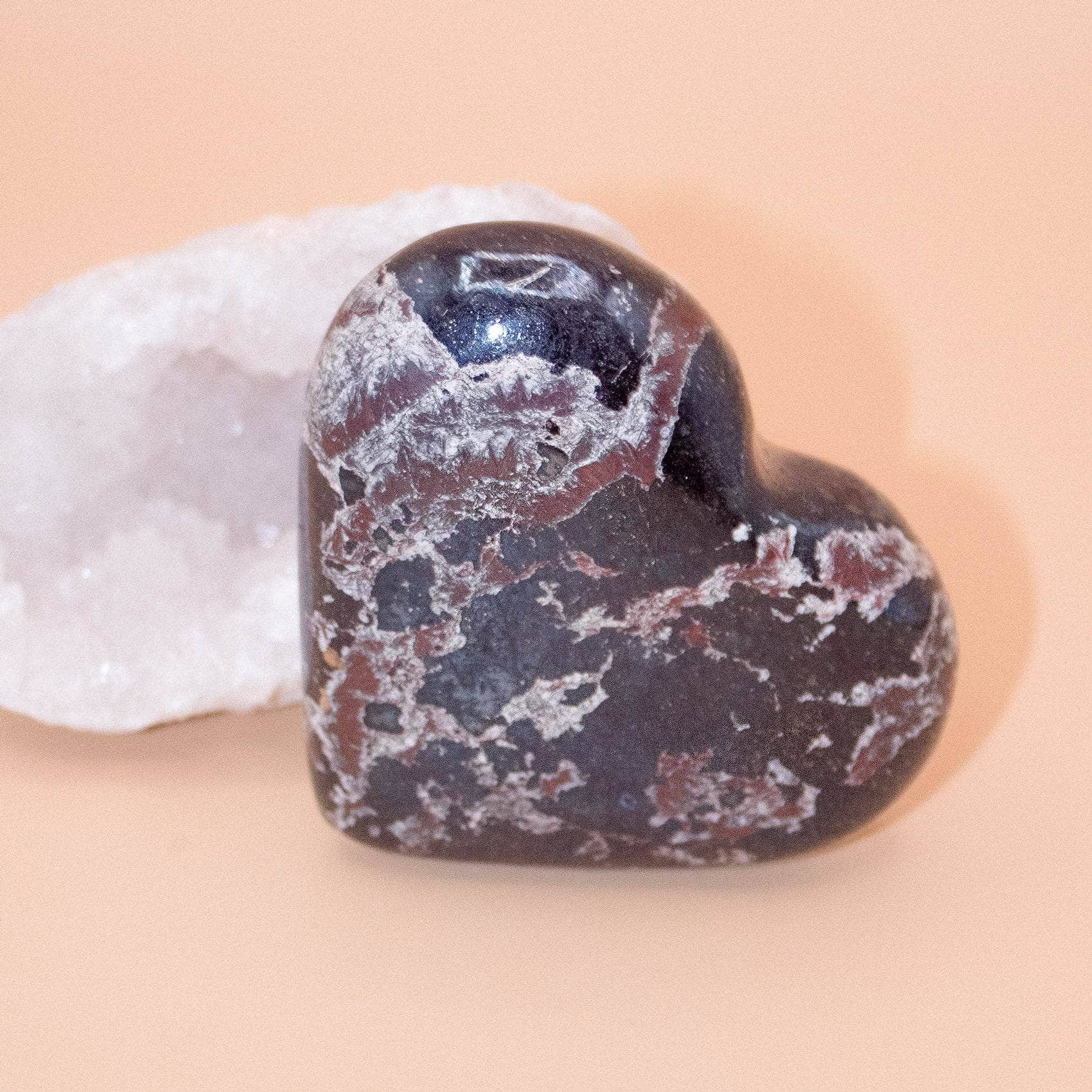 AAA Covellite heart on display with deep wisdom energy