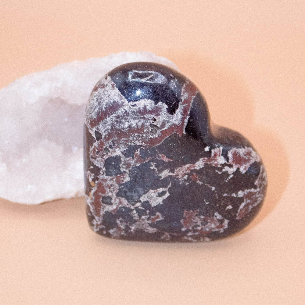 AAA Covellite heart on display with deep wisdom energy