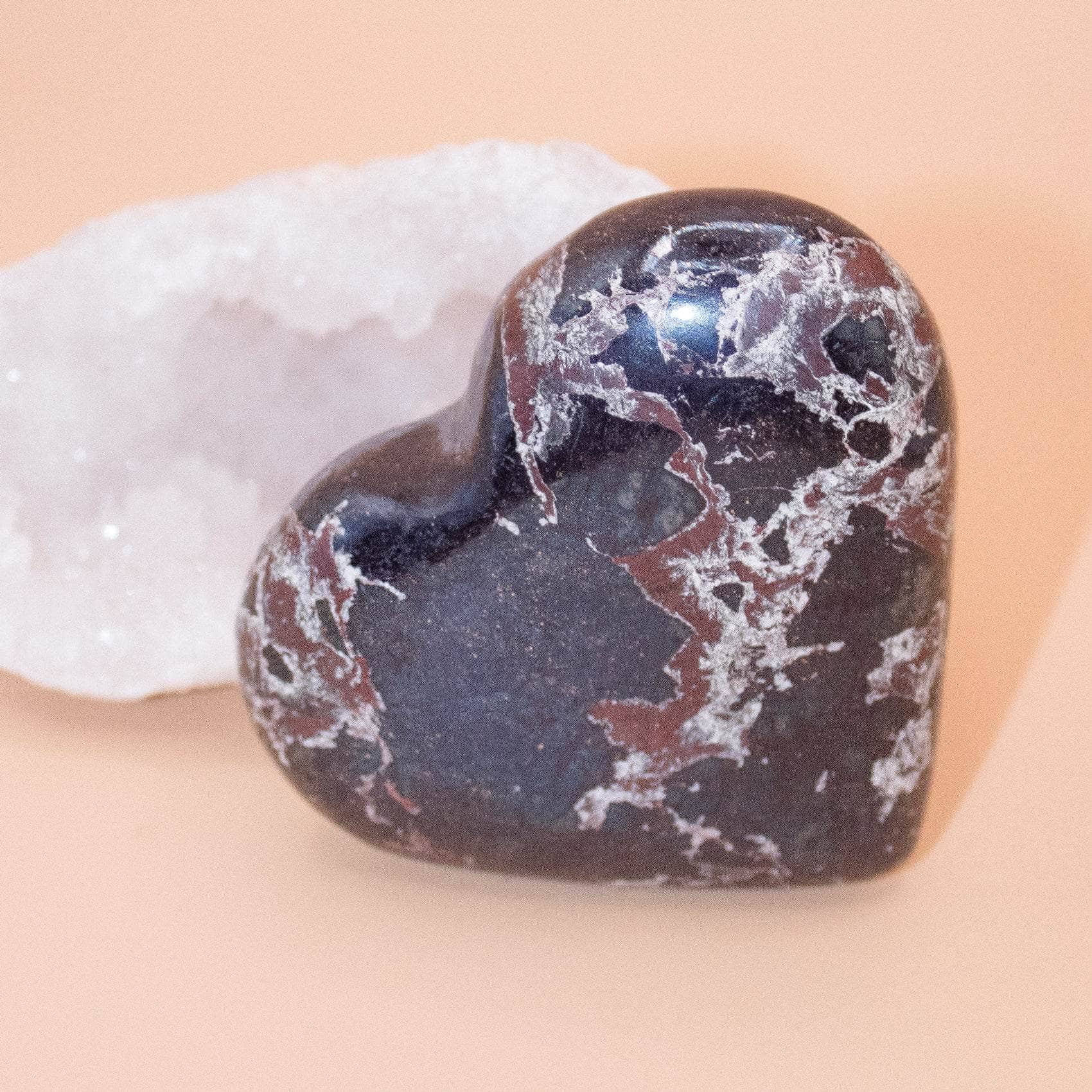 AAA Covellite heart on display with deep wisdom energy