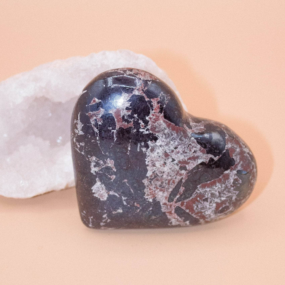 AAA Covellite heart on display with deep wisdom energy