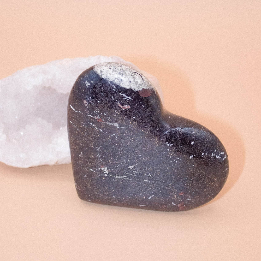 AAA Covellite heart on display with deep wisdom energy