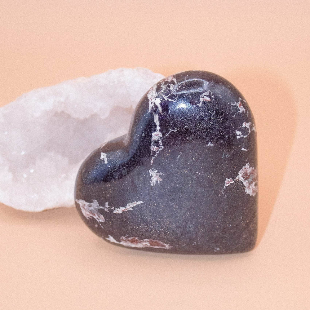 AAA Covellite heart on display with deep wisdom energy