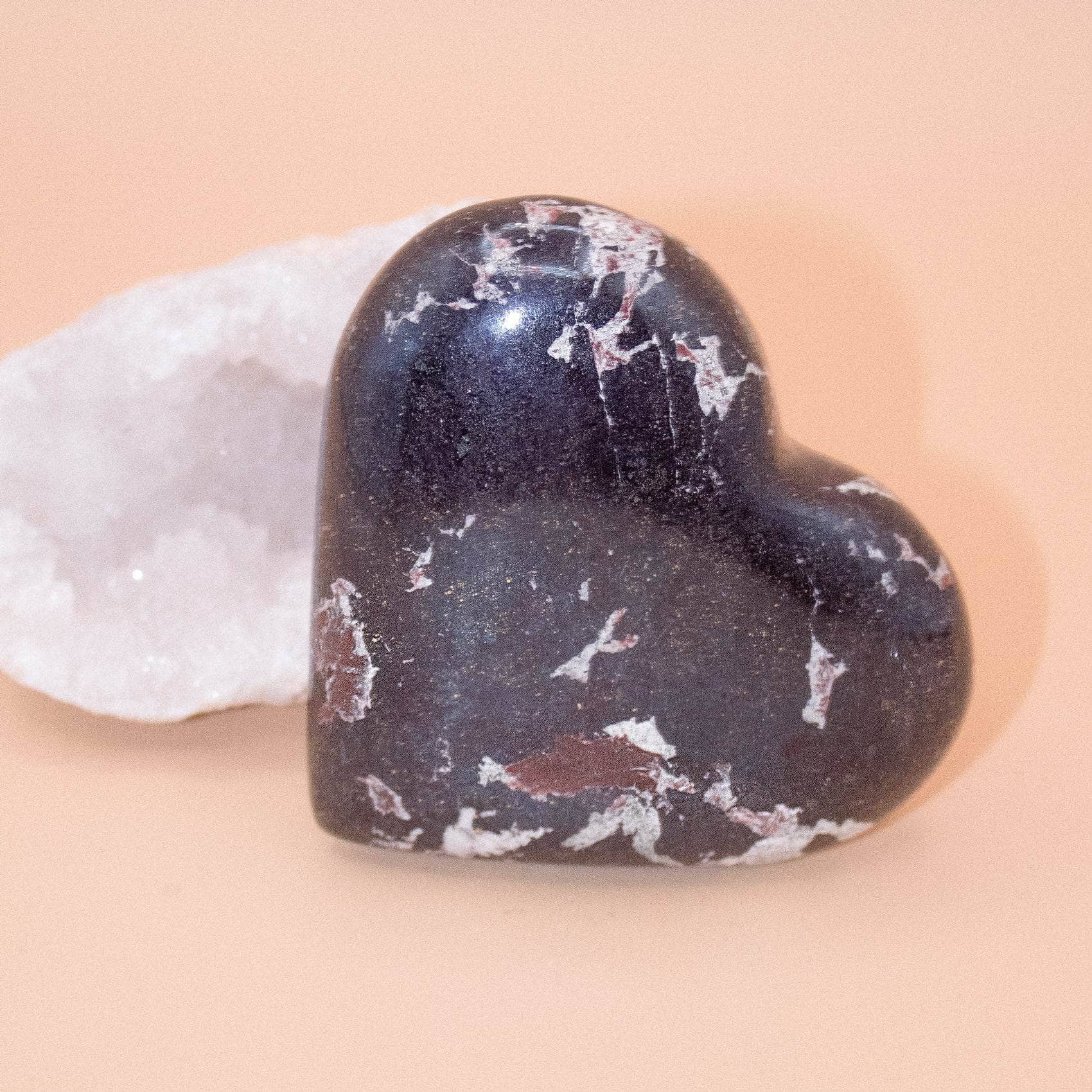 AAA Covellite heart on display with deep wisdom energy