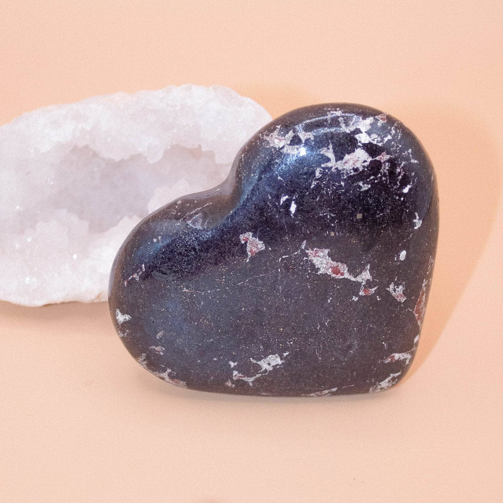 AAA Covellite heart on display with deep wisdom energy