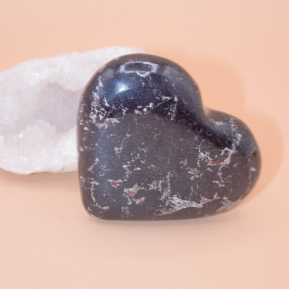 AAA Covellite heart on display with deep wisdom energy
