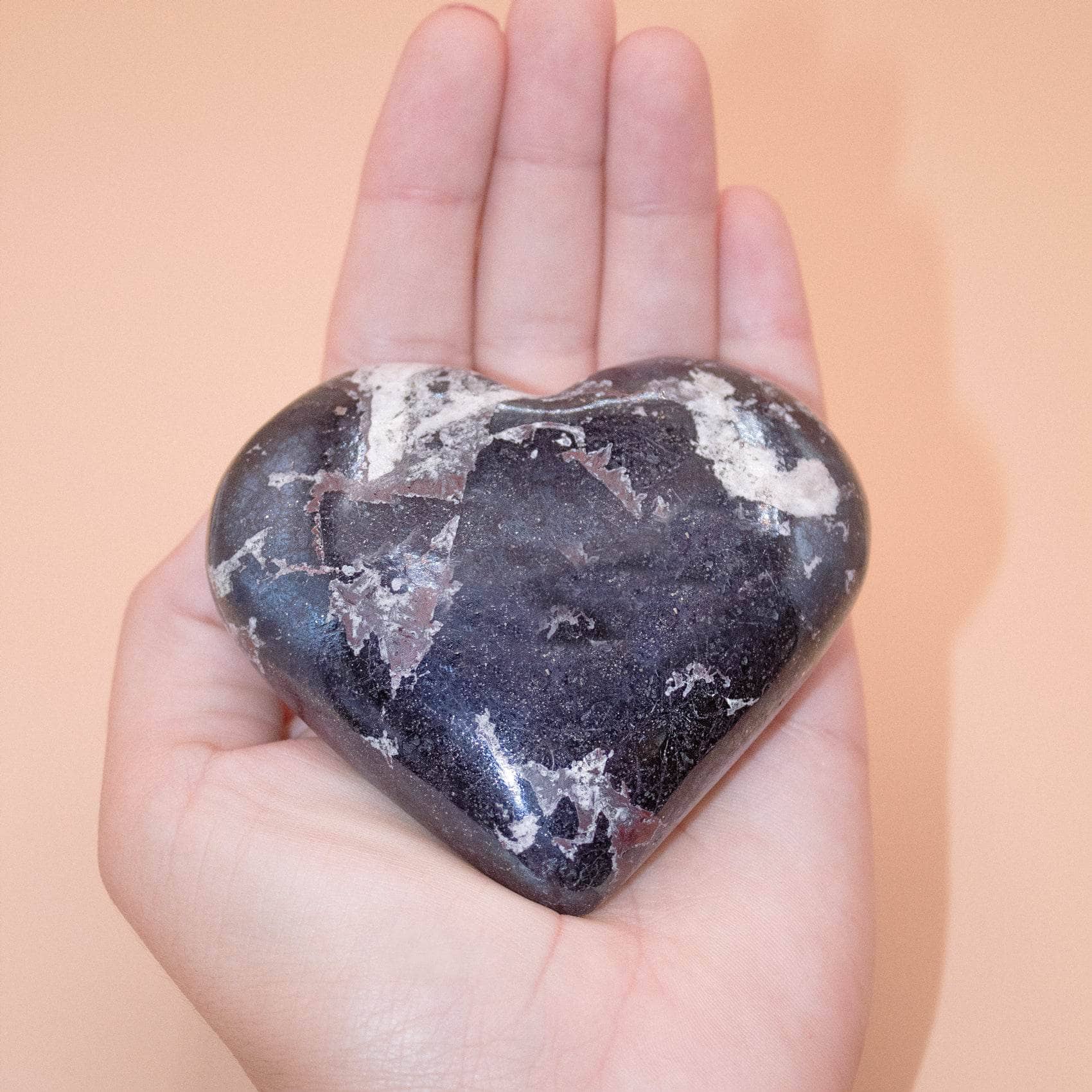 AAA Covellite heart on display with deep wisdom energy