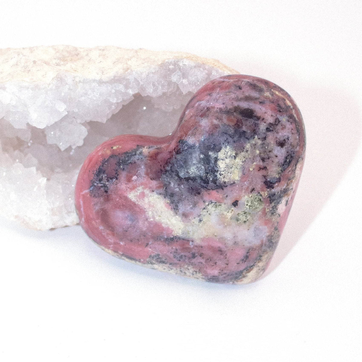 Rare Strawberry Opal heart crystal with vibrant flash - AAA quality by Crystalvana