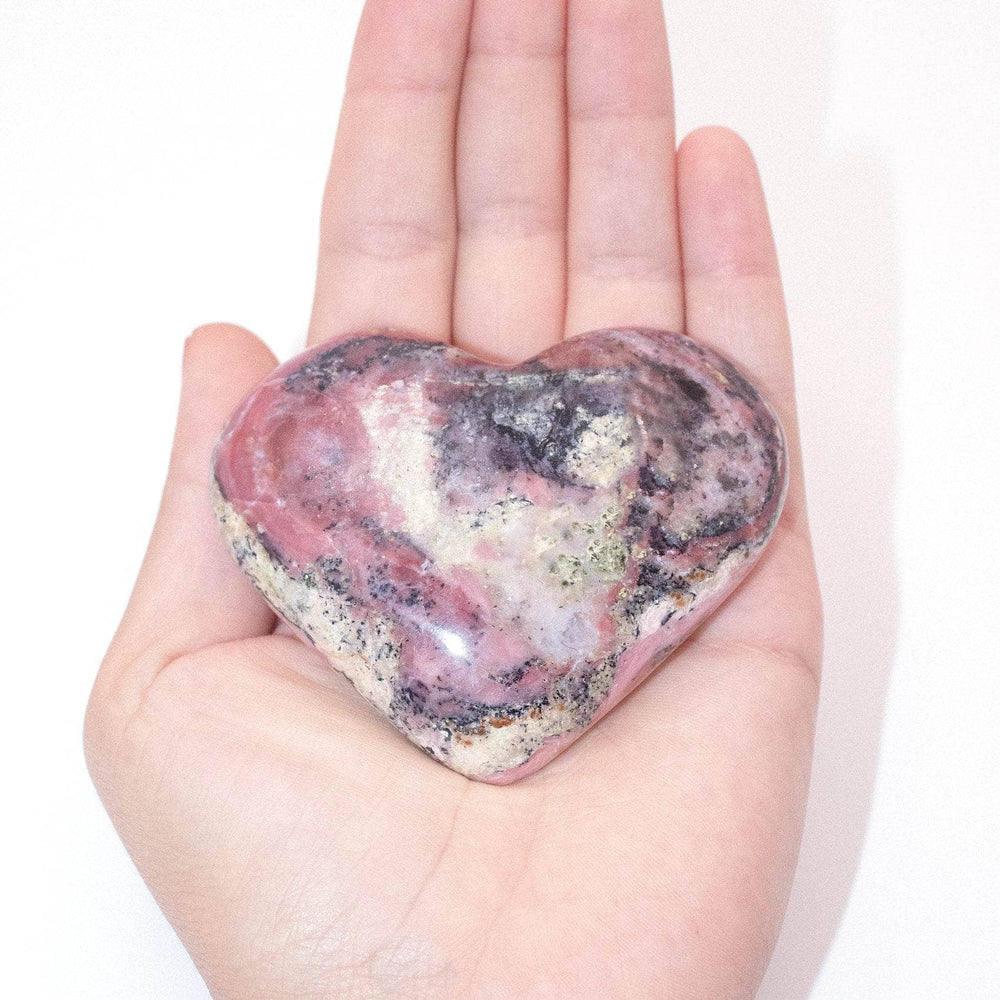 Strawberry Opal heart crystal for love and emotional healing