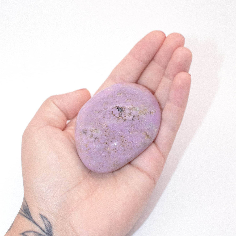 AAA Phosphosiderite palm stone with beautiful lavender coloring