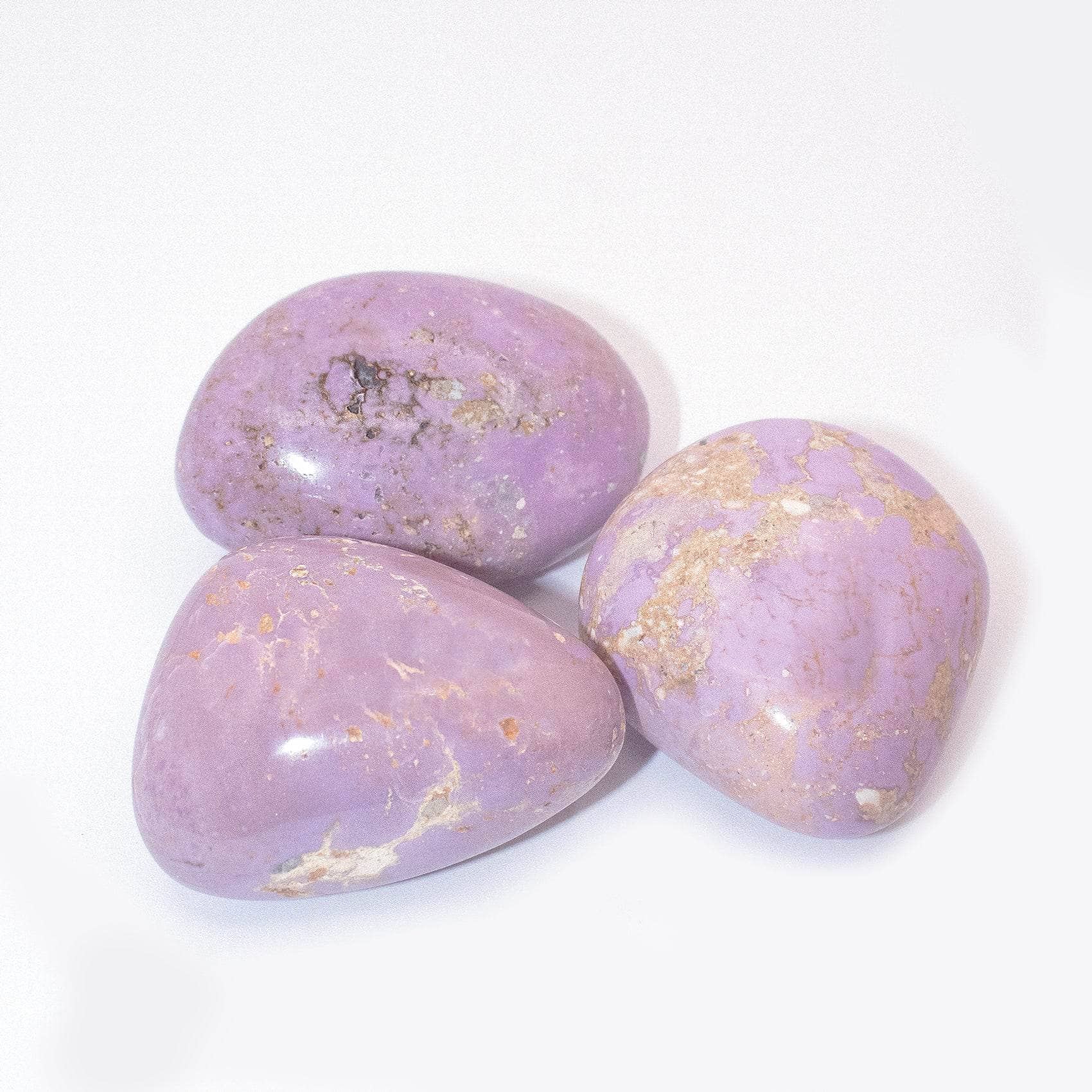 AAA Phosphosiderite palm stone with beautiful lavender coloring