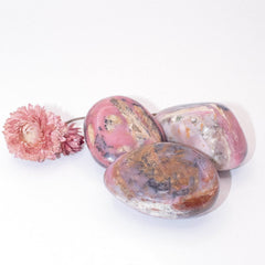 Strawberry Opal palm stone for meditation and energy work