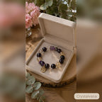 Natural amethyst crystal bracelet in elegant Crystalvana gift box, perfect spiritual gift for crystal lovers, Crystalvana