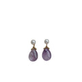 Freshwater Pearl and Amethyst dangle earrings with 925 silver needles, Crystalvana
