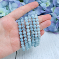 Aquamarine Beaded Bracelet – natural Aquamarine crystal bracelet by Crystalvana