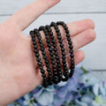 Arfvedsonite Beaded Bracelet – natural Arfvedsonite crystal bracelet by Crystalvana