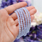 Blue Lace Agate Beaded Bracelet – natural Blue Lace Agate crystal bracelet by Crystalvana