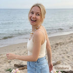 Citrine crystal choker stored in tan pouch, jewelry care and storage solution, Crystalvana