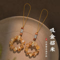 Citrine crystal phone charm for abundance and success, Crystalvana
