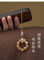 Citrine crystal phone charm for abundance and success, Crystalvana