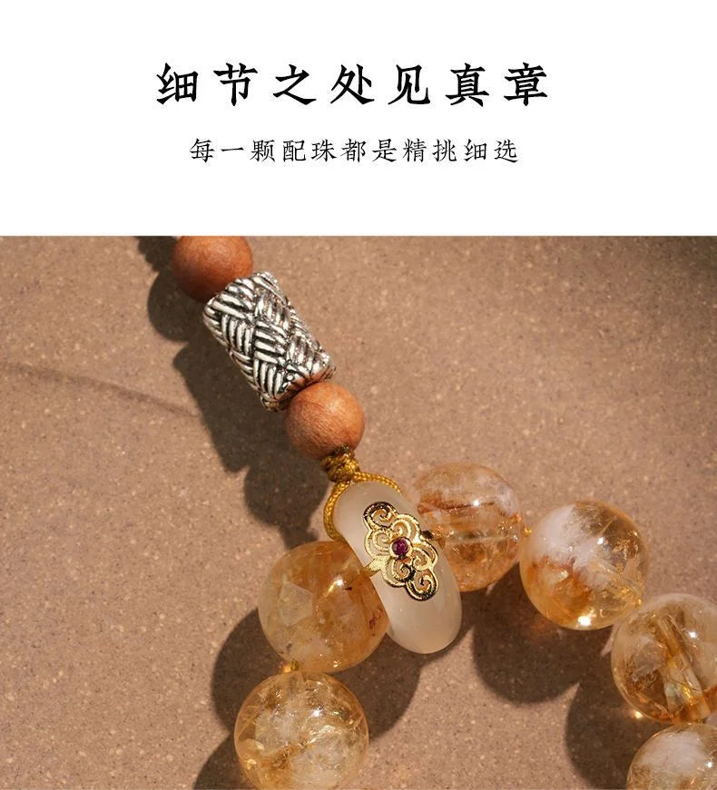Citrine crystal phone charm for abundance and success, Crystalvana