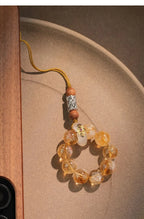 Citrine crystal phone charm for abundance and success, Crystalvana