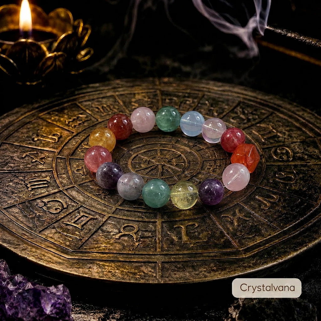 Natural Amethyst Aquamarine Multi Bracelet | Healing Crystal Jewelry | Crystalvana