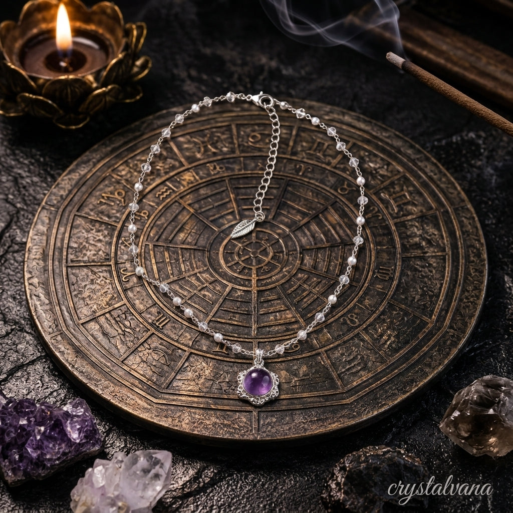 Vintage Amethyst Pendant Necklace | Light Luxury Crystal Jewelry Gift for Women | Crystalvana
