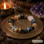 Tiger Eye Green Phantom Rose Quartz Bracelet | Courage, Growth & Love | Crystalvana