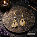 French Design Hollow Water Drop Dangle Earrings S925 Silver Gold-Tone CZ | Crystalvana
