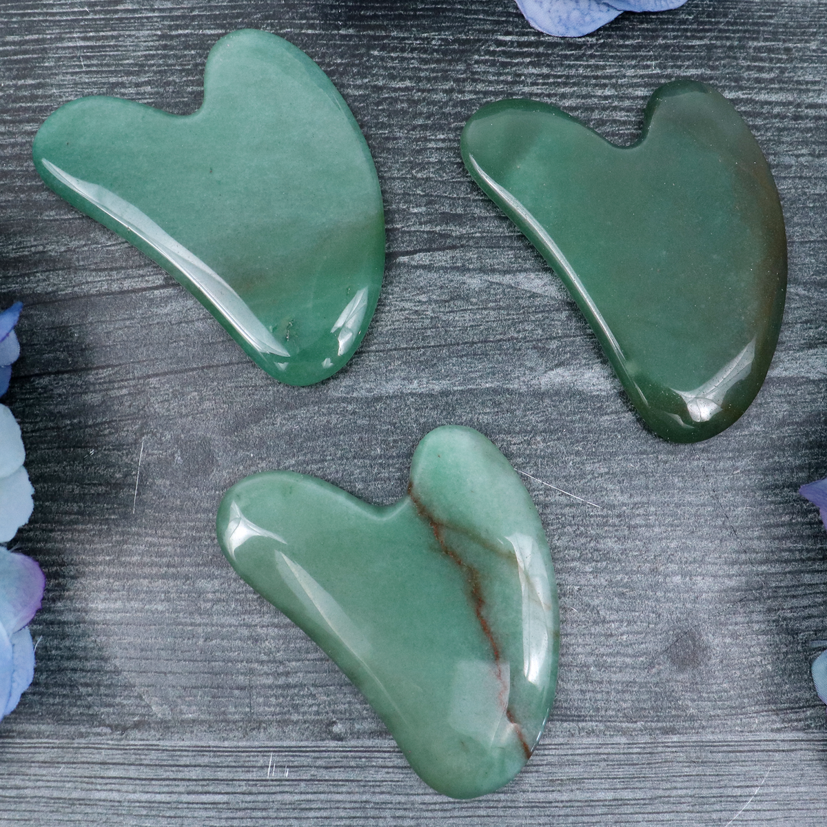 Close-up of the natural Green Aventurine stone surface and veining