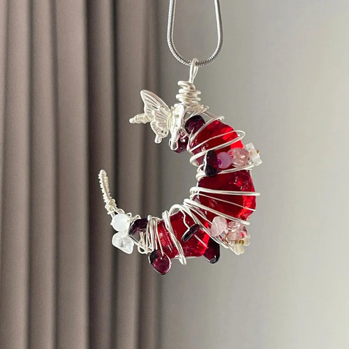 Handcrafted Raw Crystal Wire Wrapped Pendant Necklace Titani 2