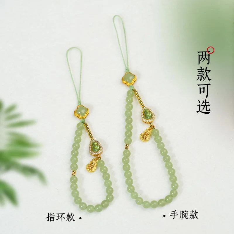Hetian Jade crystal phone charm for peace and serenity, Crystalvana