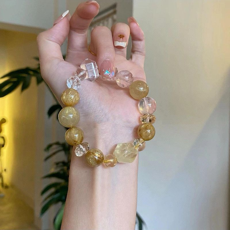 Fortune Gold Wealth Crystal 15mm Bracelet - Crystalvana