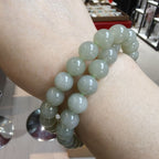 Natural Hetian Jade Qiemo Blue Necklace 10mm - Crystalvana