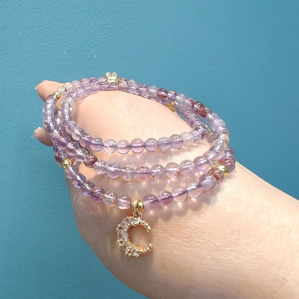Natural Amethyst Phantom Multi-Wrap Bracelet - Crystalvana
