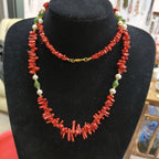 Natural Red Hetian Jade Pearl Long Necklace 90cm - Crystalvana