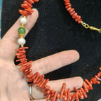 Natural Red Hetian Jade Pearl Long Necklace 90cm - Crystalvana