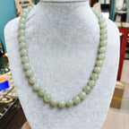 Natural Hetian Jade Qiemo Blue Necklace 10mm - Crystalvana